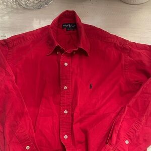 Polo by Ralph Lauren Men's Vibrant Red Button Down Shirt